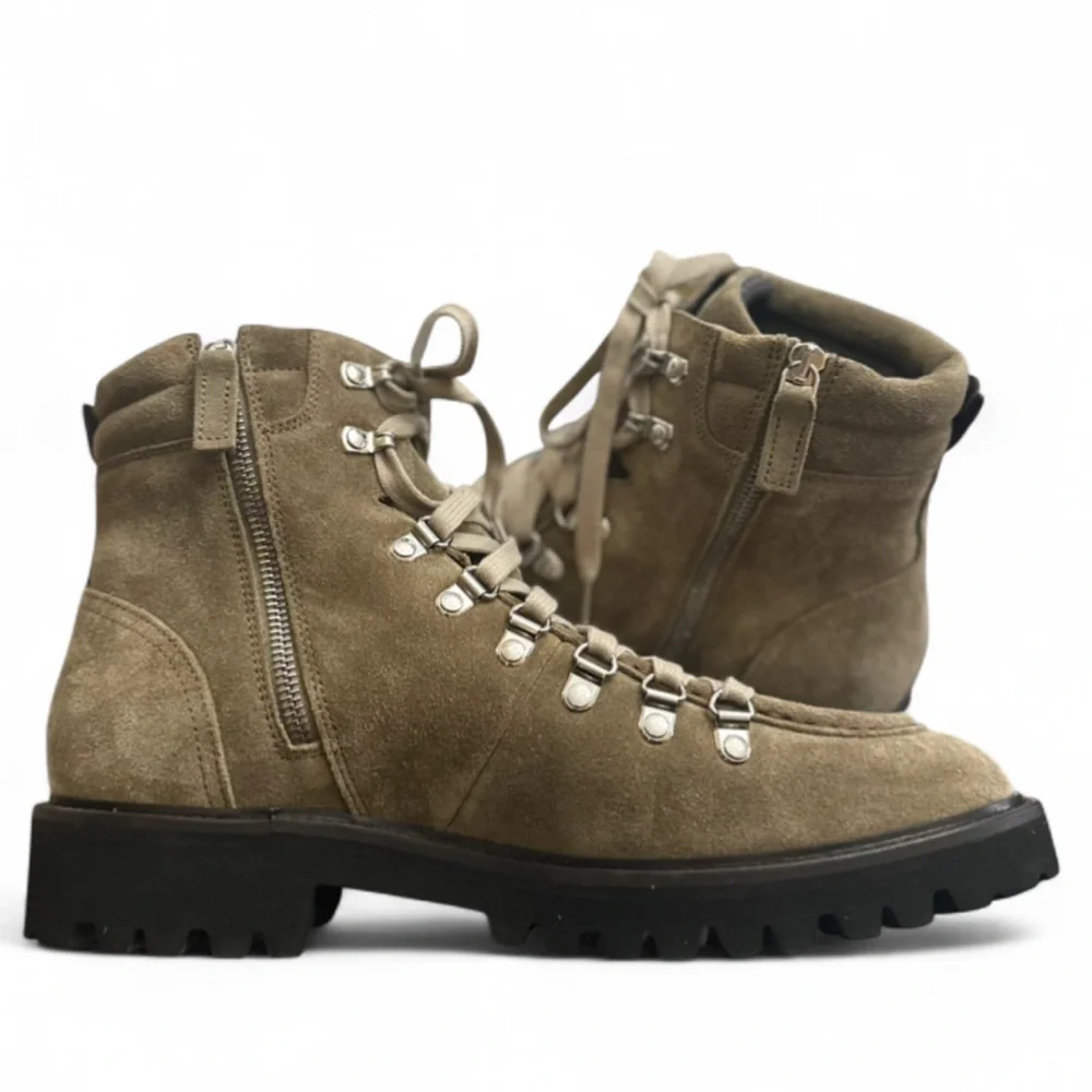 AQUATALIA Zip, Lace-Up Leather Combat Boots Size US Men’s 9.5 (NEW)